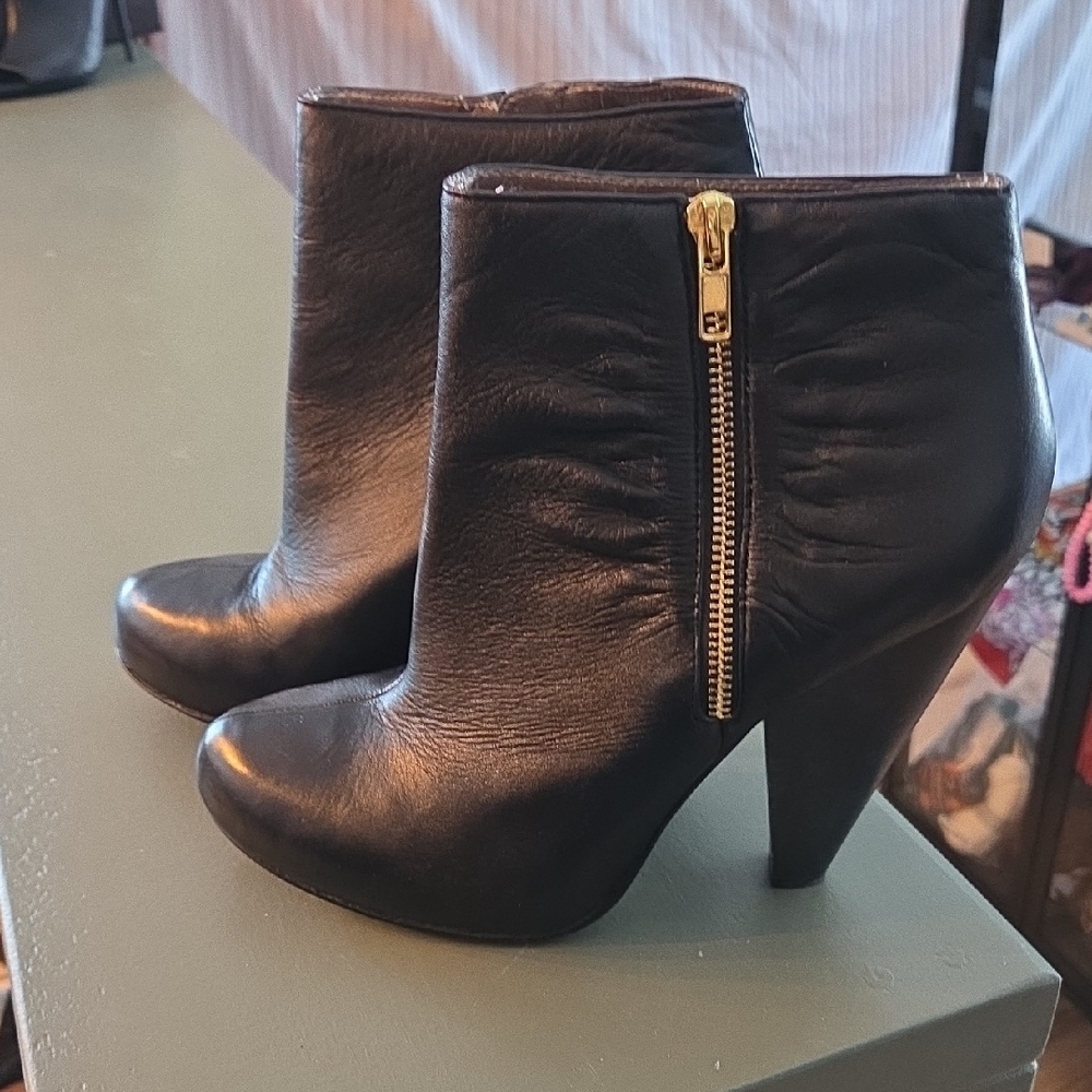 Super Soft Black Leather Ankle Boots